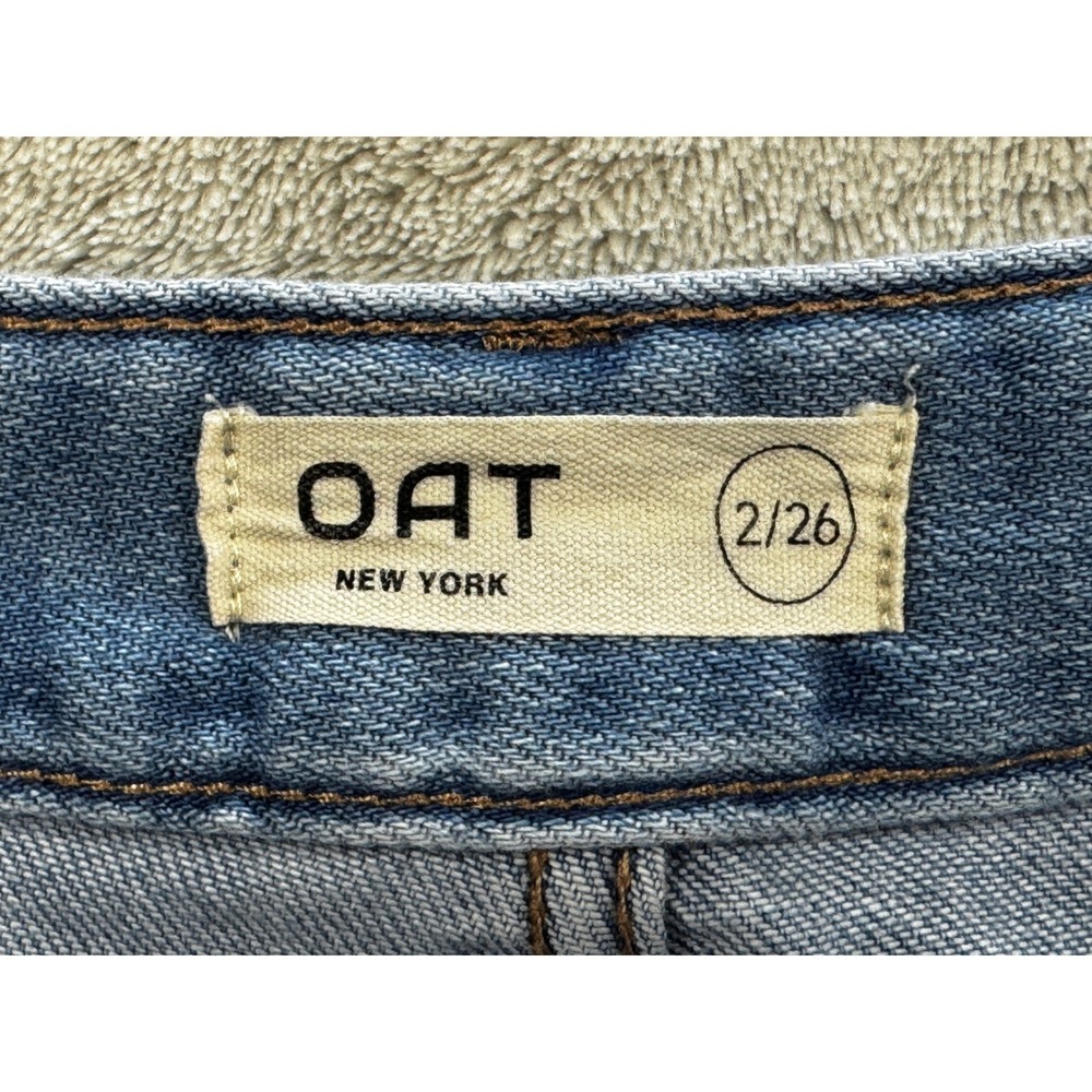 OAT New York Womens Cloud Luxe Wide Leg Stretch Blue Jeans 2/26 Meas: 26x25 - Picture 3 of 6
